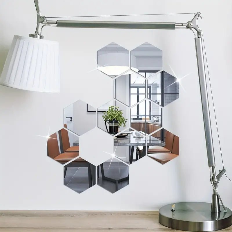 Hexagonal Elegant Acrylic Wall Decor Mirrors