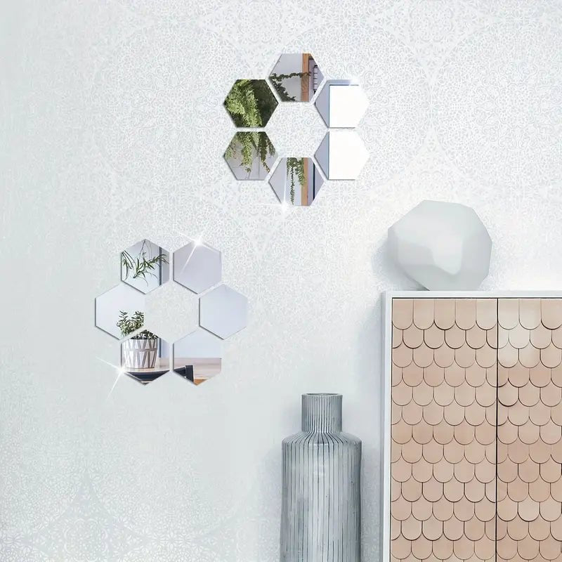 Hexagonal Elegant Acrylic Wall Decor Mirrors
