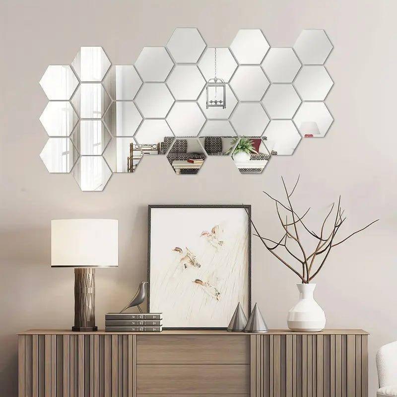Hexagonal Elegant Acrylic Wall Decor Mirrors