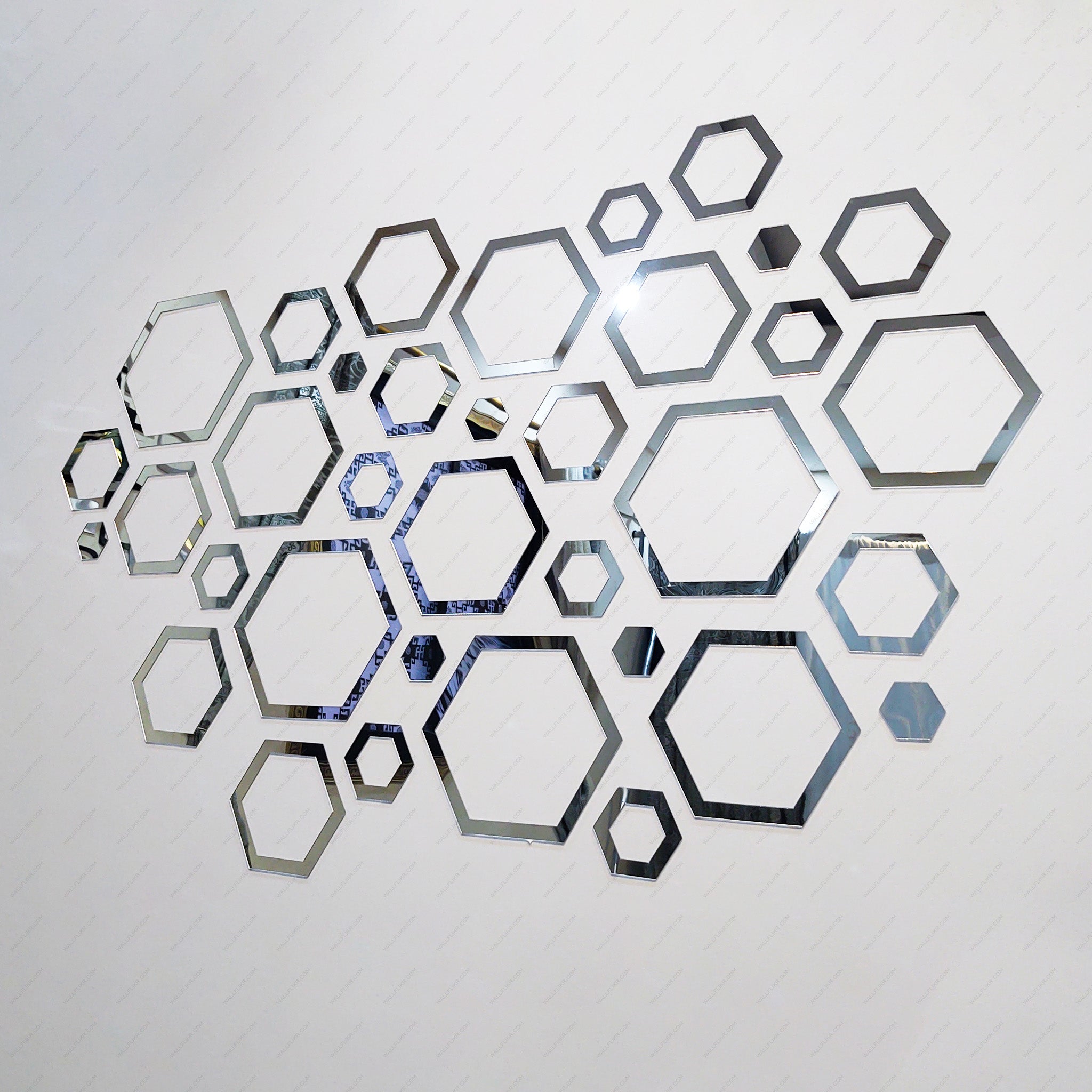 Hexagon Elegant Acrylic Wall Decor Mirrors