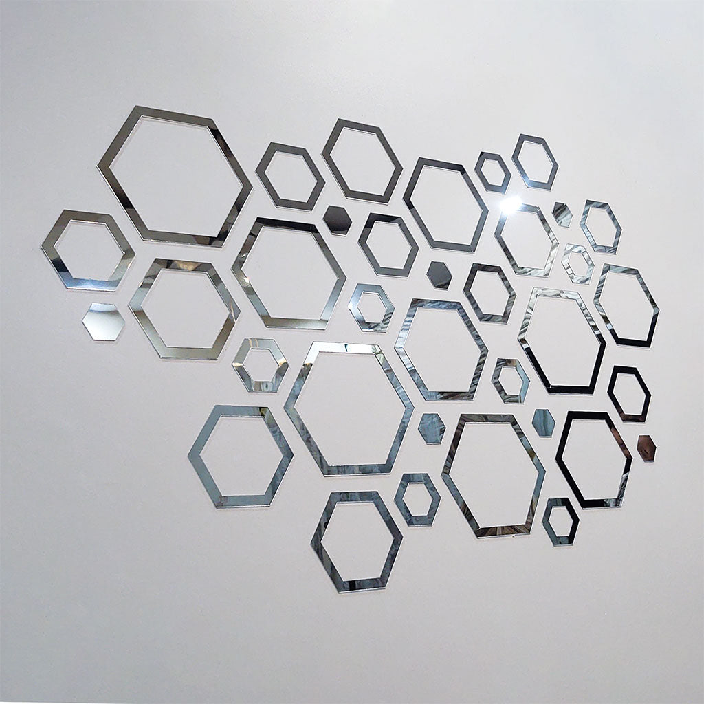 Hexagon Elegant Acrylic Wall Decor Mirrors